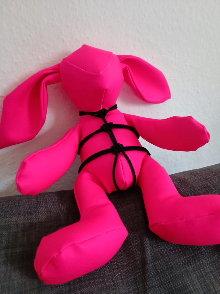 yes its a neon pink rope bunny